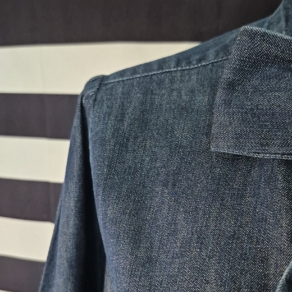J Crew Tie Neck Medium Denim Shirt NWT - Picture 4 of 7
